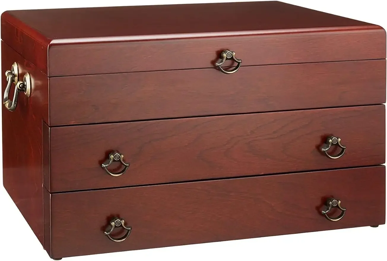 Reed & Barton 43M Bristol  Mahogany Flatware Chest,Brown