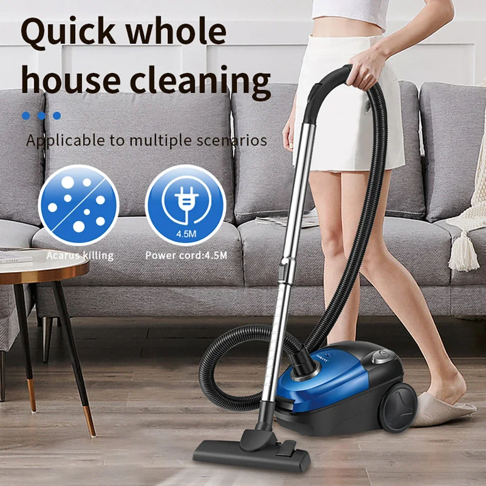 2000W Household Silent Vacuum Cleaner, Strong Suction, Replaceable Brush Head, for Carpet and Floor, Dead Corner Under Sofa