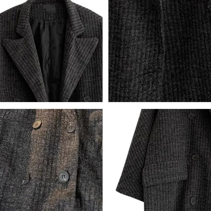 

American Loose Windbreaker Jacket For Women In Spring And Autumn Handsome And High-end Woolen Coat For Men