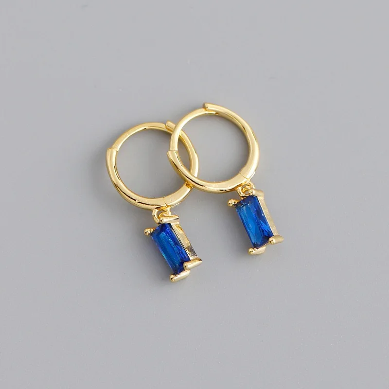 Fashion Multicolor Zircon Water Drop Small Hoop Earrings for Women Stainless Steel Pendant Piercing Earring New Arrival 2023