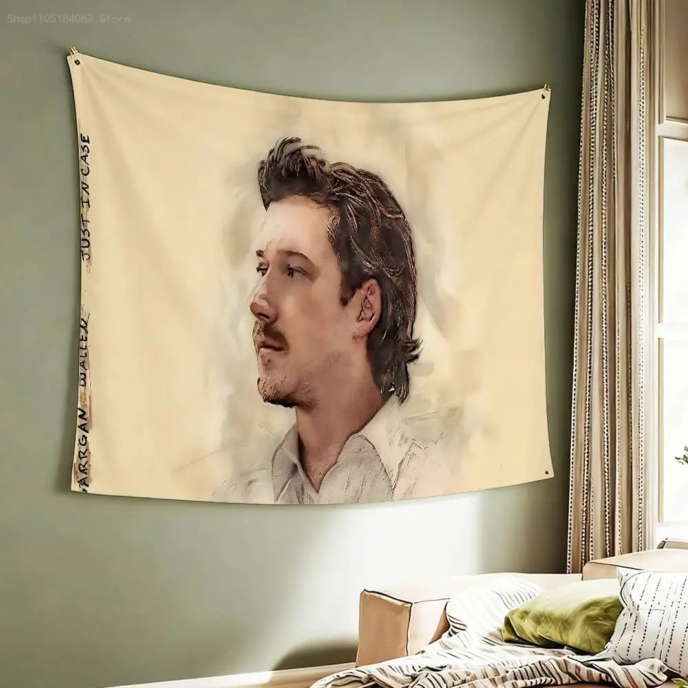 M-Morgan W-Wallen Just In Case Flag Tapestry Banner For Bedroom Outdoor Living Room Restaurant Bar Wall Decor Party