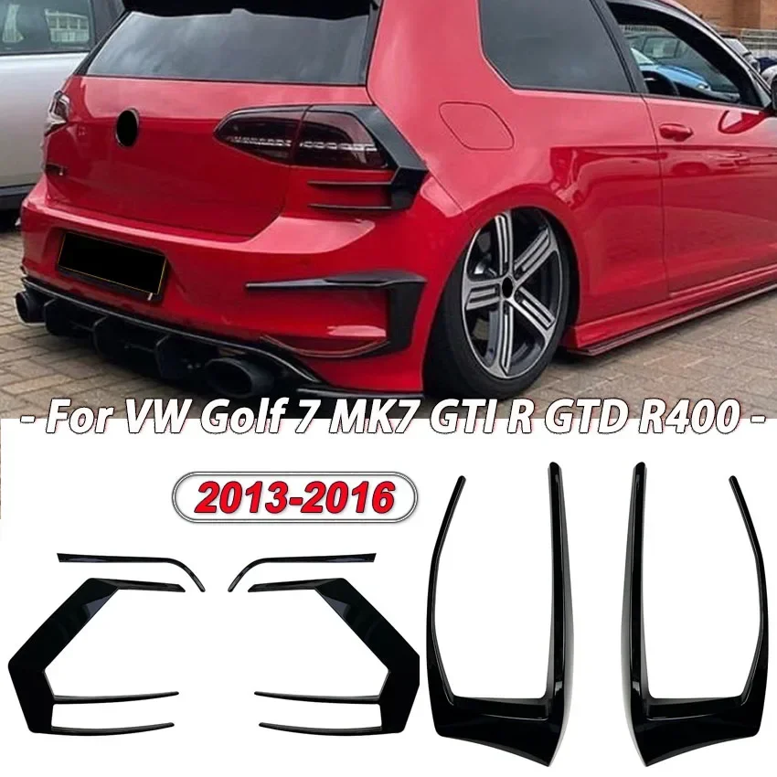 

Сплиттер для заднего бампера VW Golf 7 MK7 GTI R GTD R400 2013 2014 2015 2016, спойлер из АБС-пластика, черный глянцевый