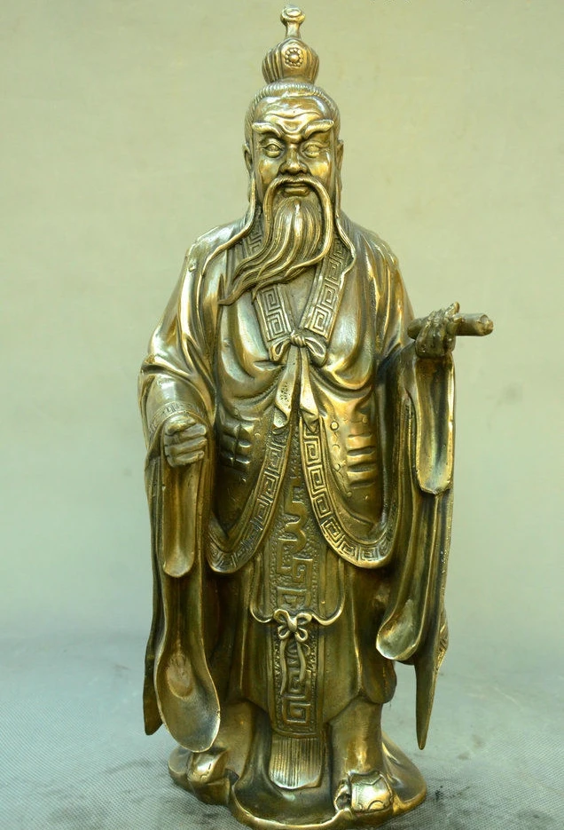 

Chinese Temple Bronze Lord Lao Zi old boiler man Too up old man God Friar Statue