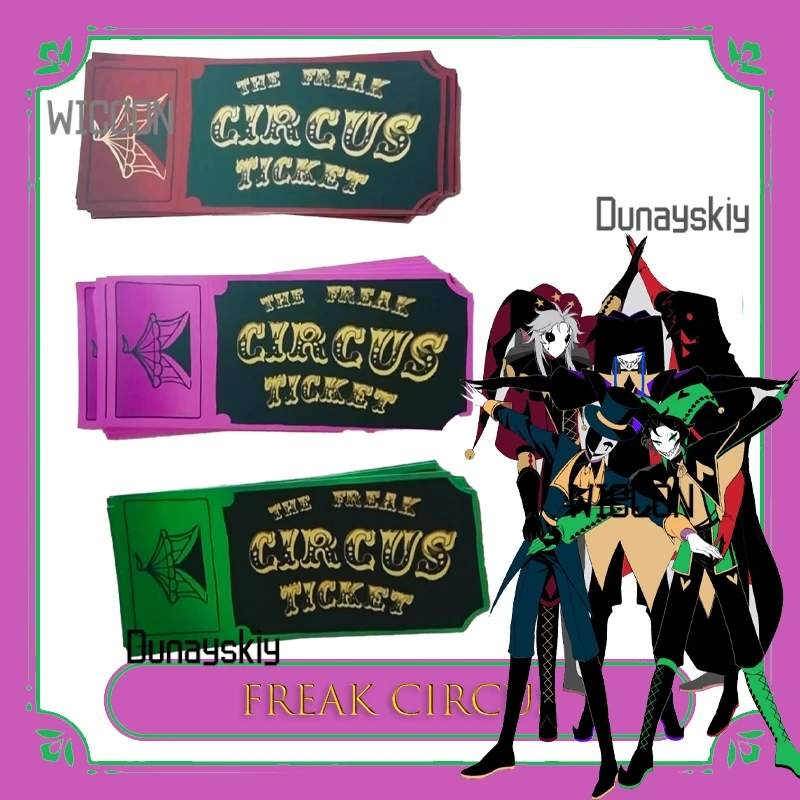 

Цирковая билетная карта Freak, красный, зеленый, розовый, аниме, коллекционная, высокое качество, товары для косплея, Хэллоуин, Kawaii, сексуальная вечеринка