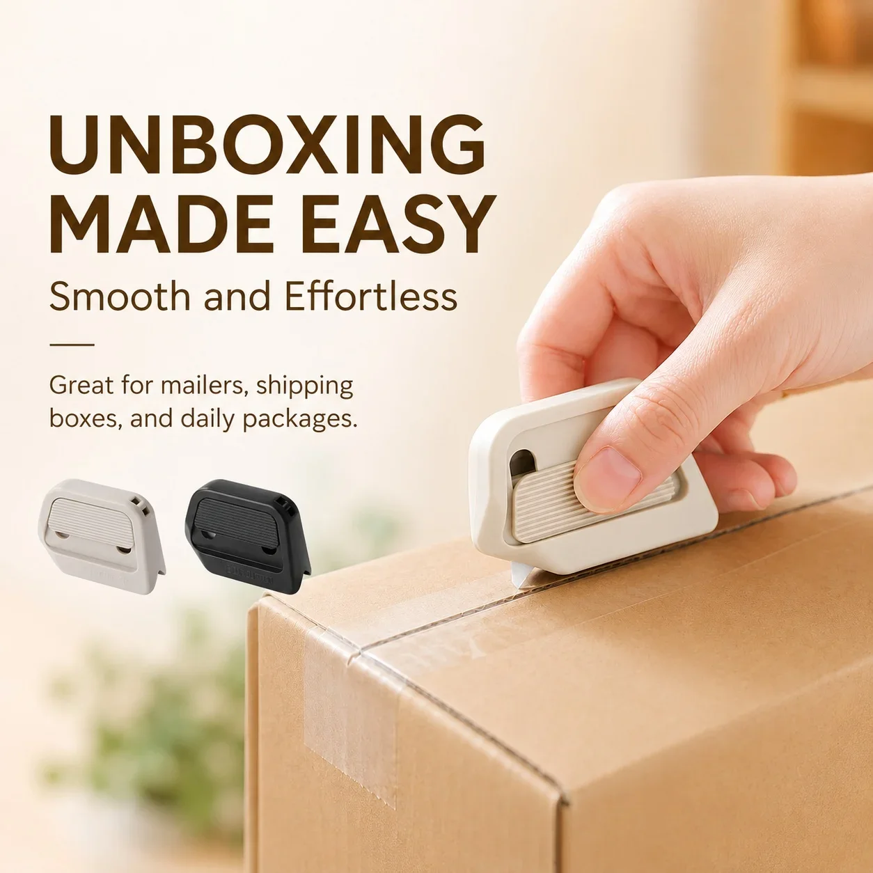 Portable Box Cutter Auto Retracting Package Opener Magnetic Mini Safety Cutter for Boxes Tape Packages