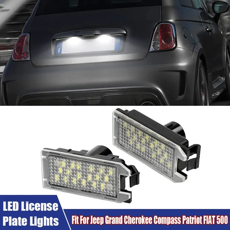 2Pcs LED License Plate Light Fit For Jeep Grand Cherokee Compass Patriot FIAT 500 Car Accessories LED License Plate Signal Lamp