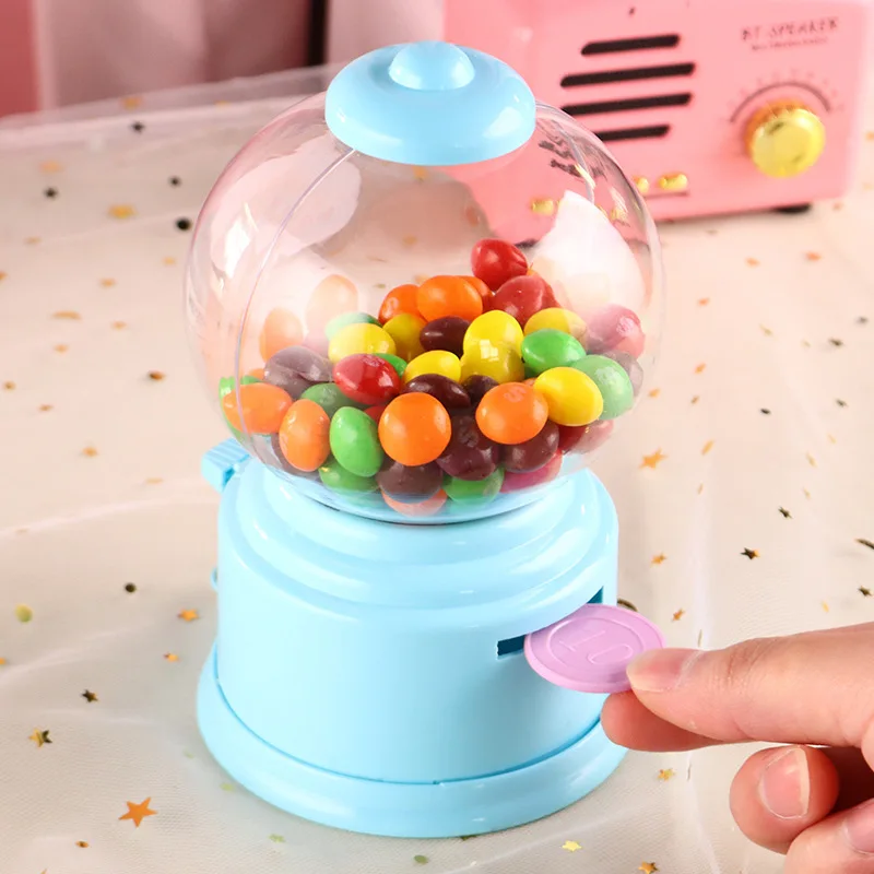 Cute Sweet Mini Candy Machine Kids Bubble Gift Children Bank Toys Dispenser Gumball Coin Saving Box Piggy Bank Home Decor