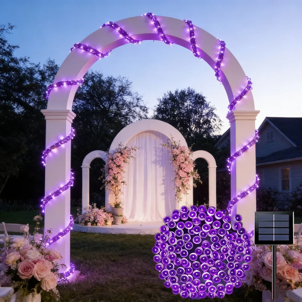 Outdoor LED Solar String Light Holiday Wedding Fairy Christmas Garland Lamp Garden Yard Courtyard Lamp for Party Home Decoration
