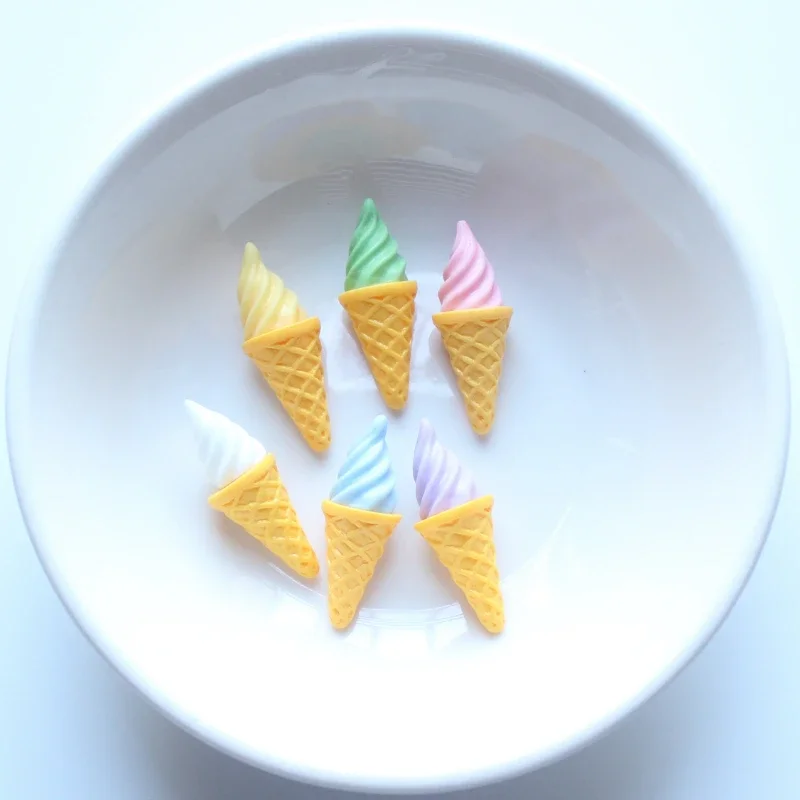 10pcs Mini Ice Cream Cute 3D Resin Food Kitchen Dollhouse Decor Photo Prop Home Desktop Scene Model DIY Phone Cap Embellishment