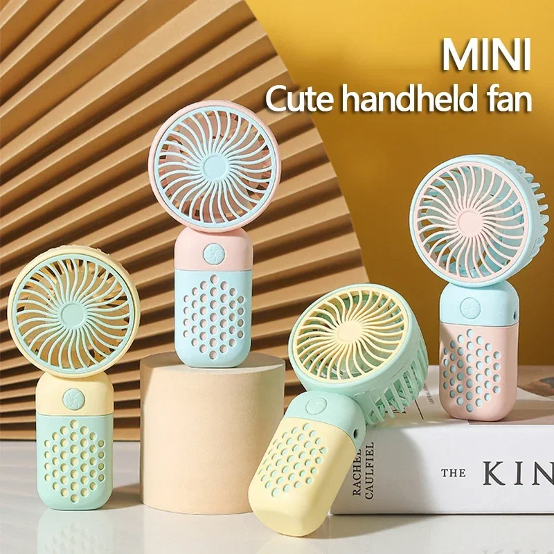 Portable Handheld Mini Fan USB Rechargeable Mute Small Electric Fan Outdoor Travel Cooling Fan Student Dormitory