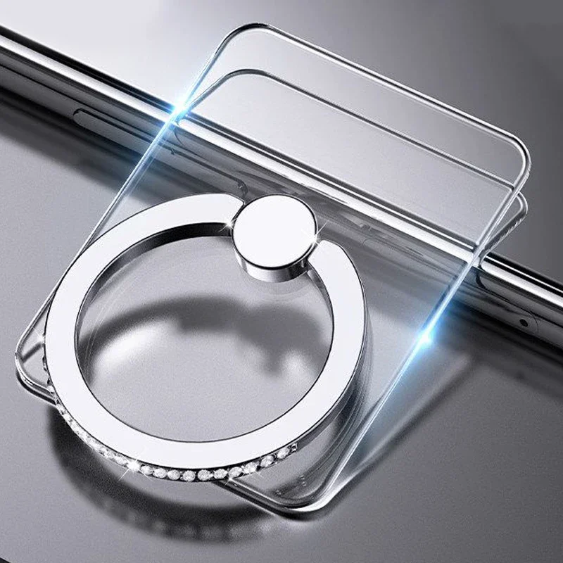 Transparenter Luxus-Schmetterlings-Fingerring-Handyhalter für iPhone 15, Smartphone-Aufkleber, Ständer, Zubehör, faltbare Unterstützung