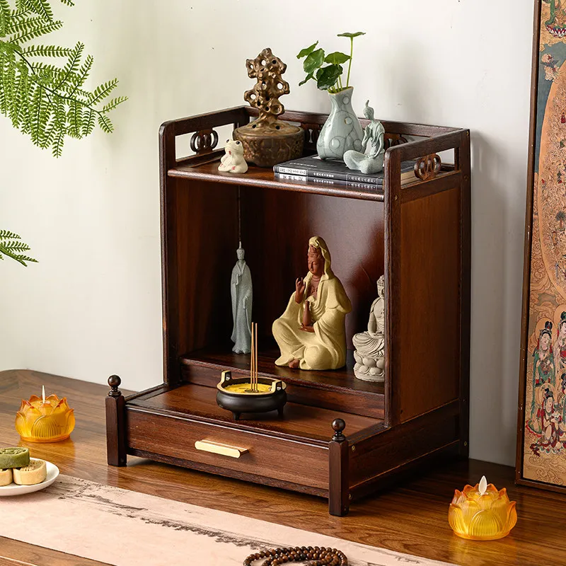 CX tabletop with door Buddha shrine solid wood god cabinet household offering table God of Wealth cabinet