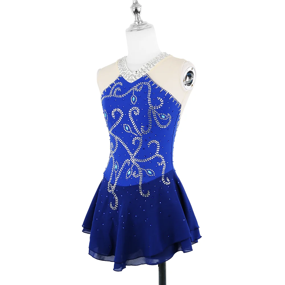 ZAGITOVA Women's Girl Ice Figure Skating Dress Competition Performance Sleeveless Multiple Colors Rhinestone Grading Test