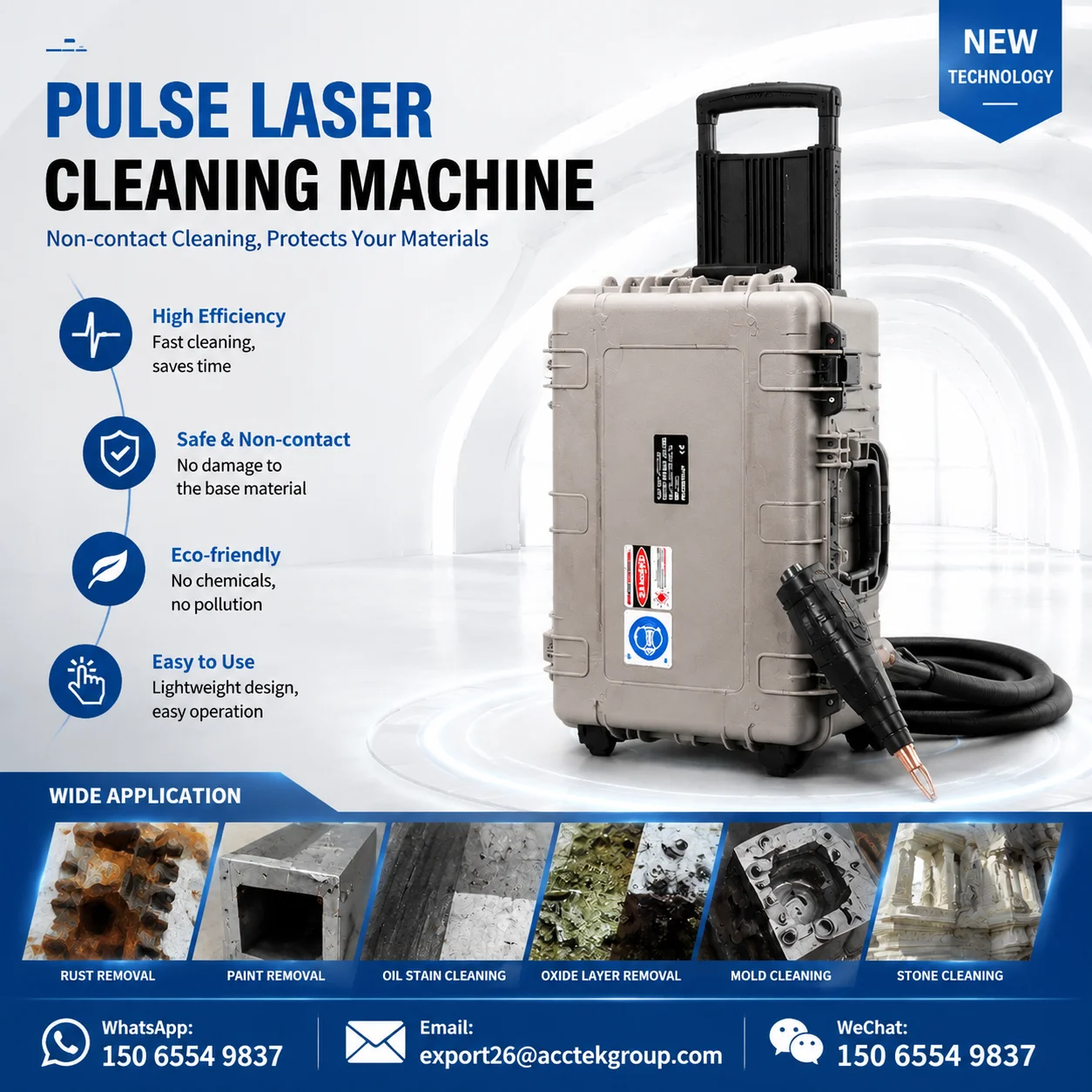Pulse Laser Cleaning Equipment Laser Cleaning Alternative to Sandblasting Coating Stripping 300watt 500w Metal Oxide Cleaner