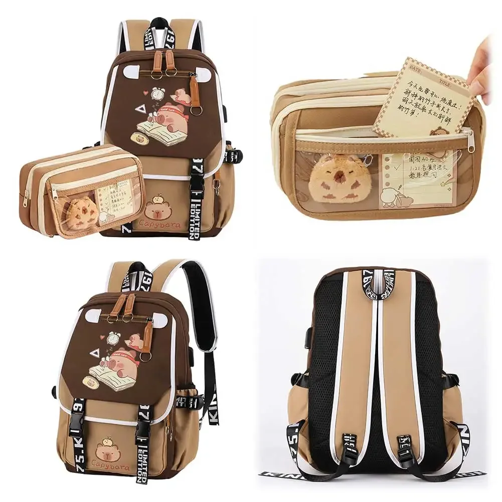 Capybara Backpack for Girls Boys Students Cute Kawaii Laptop Backpack Adjustable Strap Large Capacity Bookbag for School Travel
