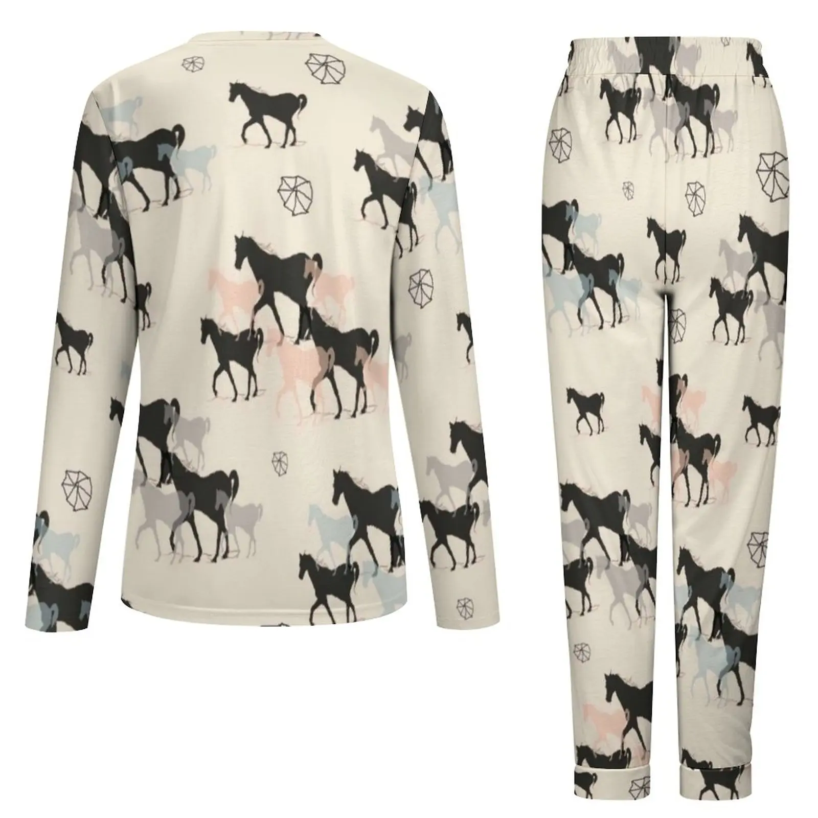 Horse Pajamas Animal 2 Piece Kawaii Girls Sleepwear Lounge Fashion Pajama Set