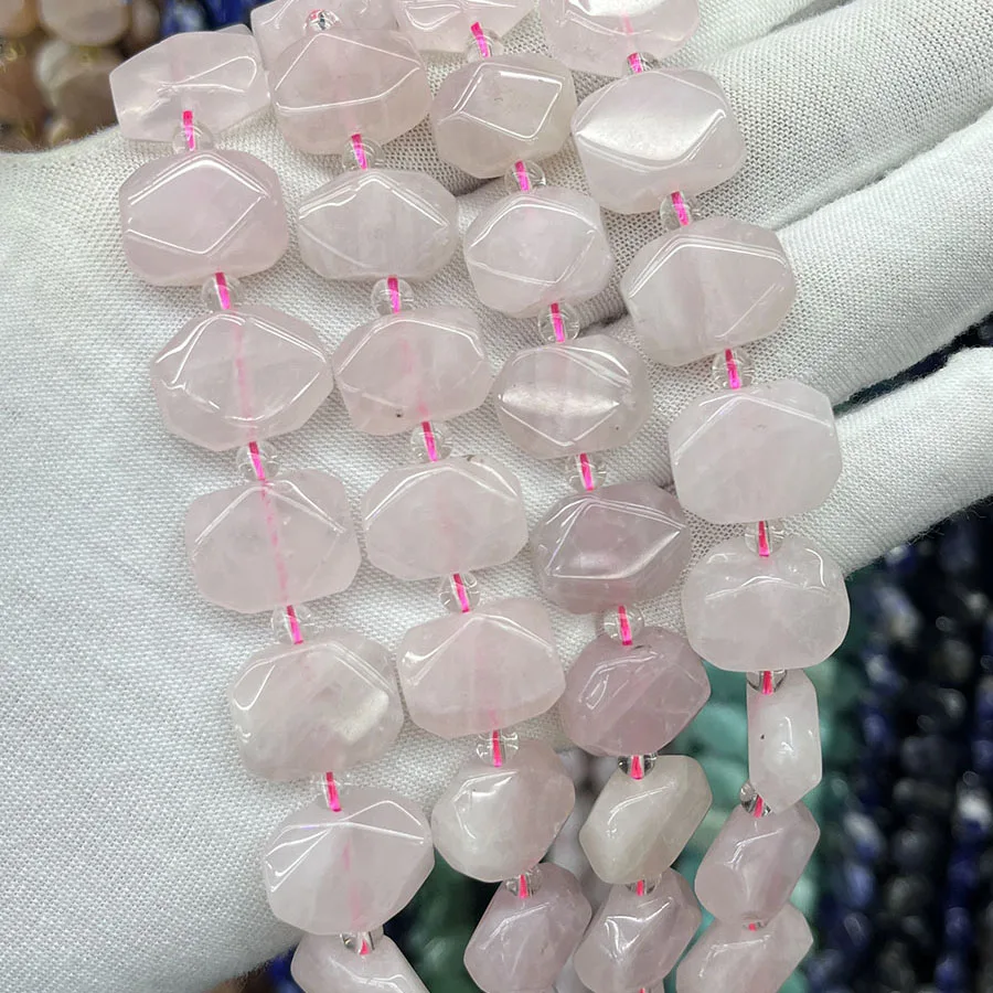 

Natural Pink Crystal Stone Irregular Bead Loose For Jewelry Making DIY Necklace Bracelet Accessory15''12-16mm