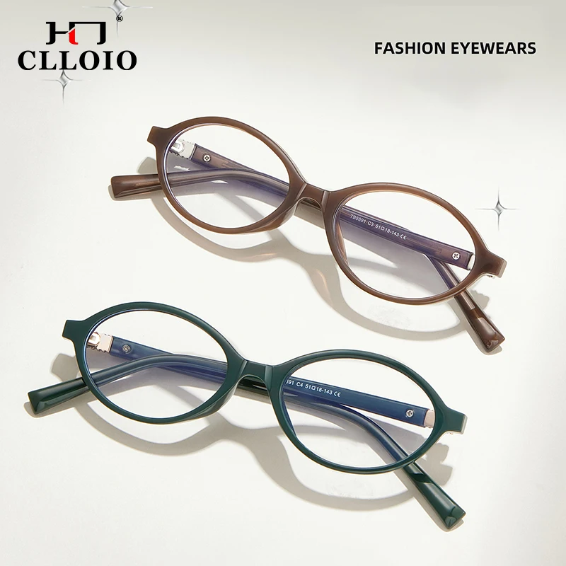 CLLOIO Hot Selling Retro Prescription Reading Glasses Women Oval Small Frame Photochromic Glasses Myopia Polarized Sunglasses