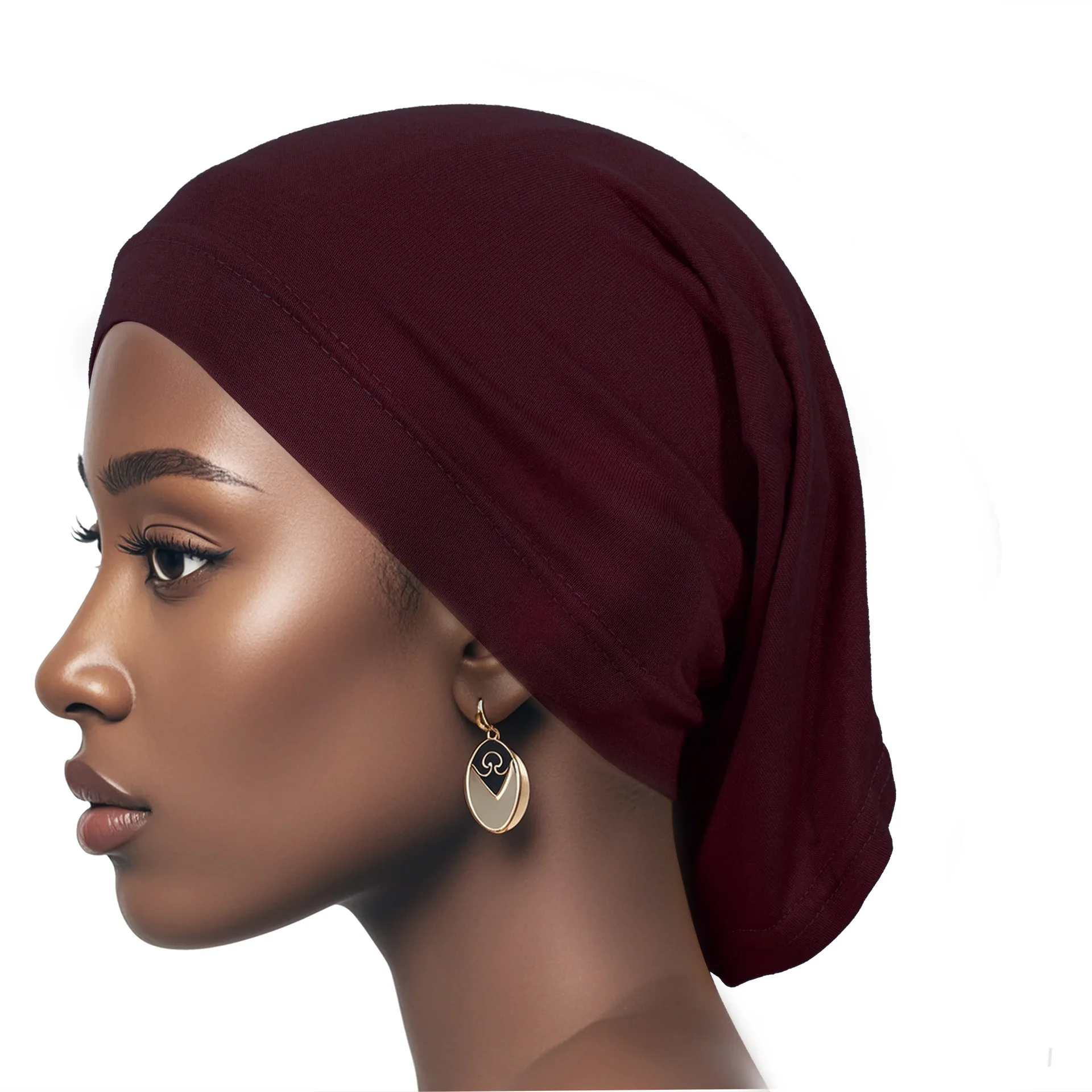 

Удлиненная квадратная шапка-тюрбан из высококачественного мерсеризованного хлопка, высокоэластичная, для женщин