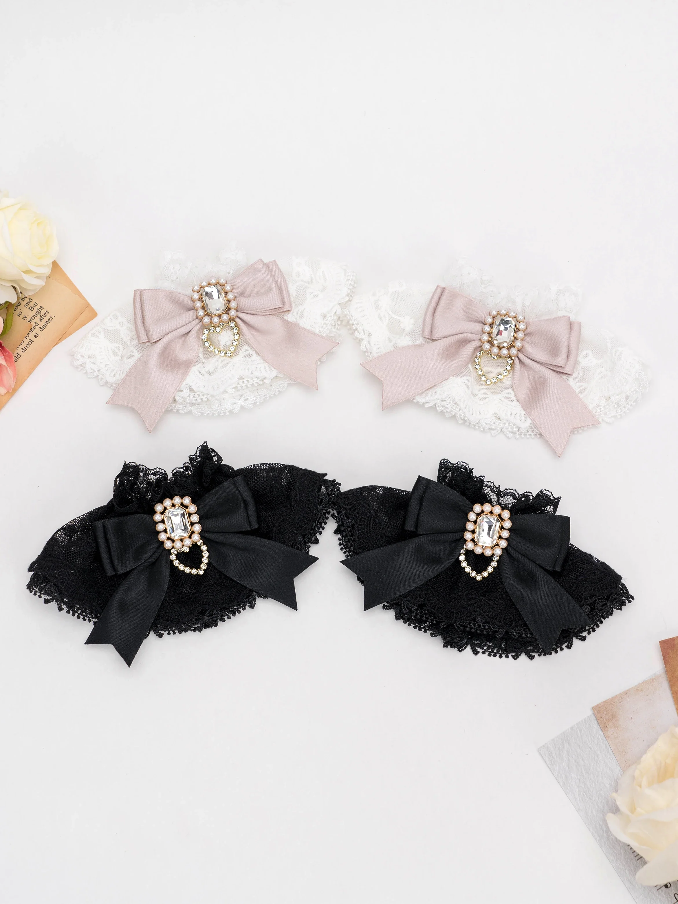 Three-Layer Lace Handmade Lace Bow Oversleeves Lolita Japanese Mine Mass-Produced Handmade Bracelet Fashion Jewelry Ornament