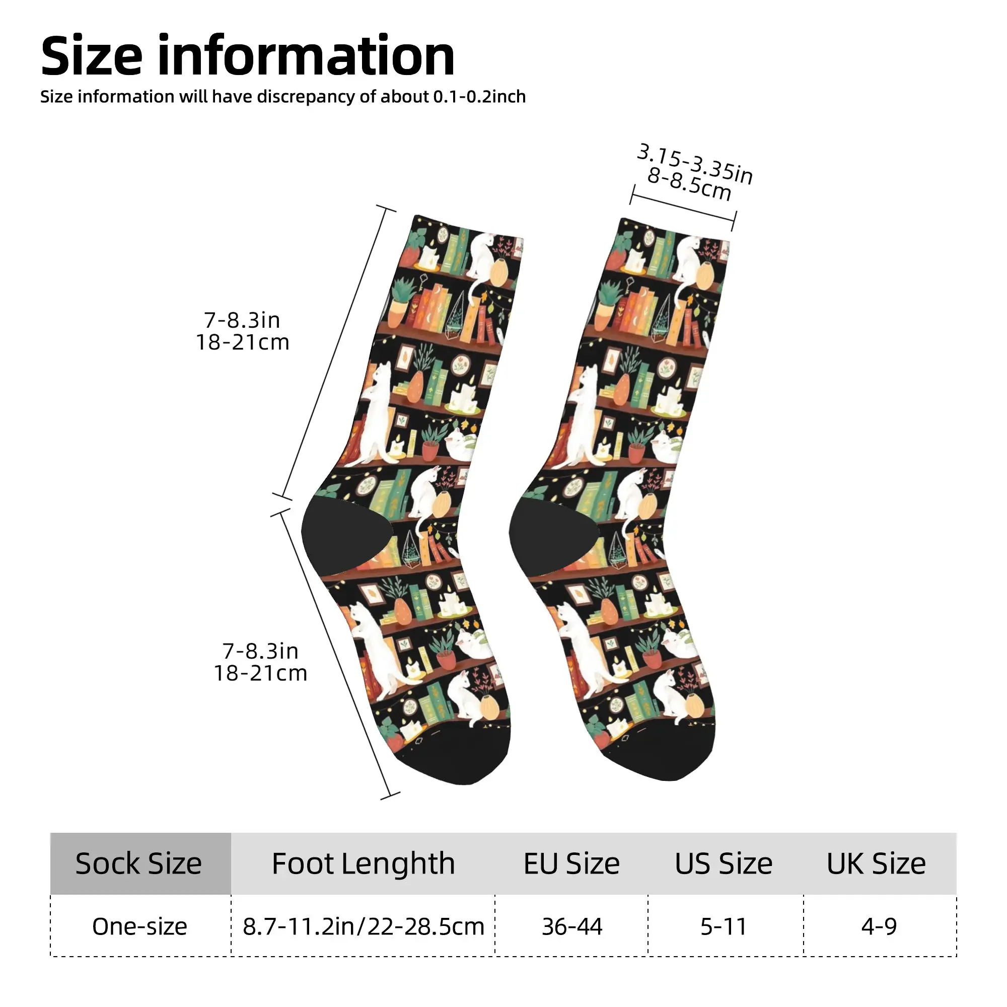 Frauen Männer Socken Bibliothek Katzen Niedlichen Tier Strümpfe Nicht Slip Warme Weiche Socken Winter Koreanische Muster Outdoor Socken