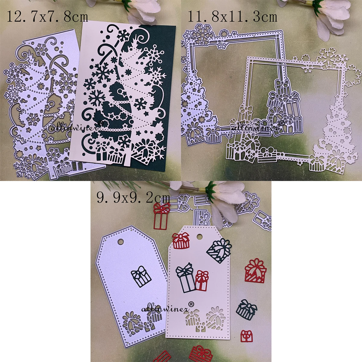 New Christmas tree edge frame tag Metal Cutting Dies for DIY Scrapbooking Album Paper Cards Decorative Crafts Embossing Die Cuts