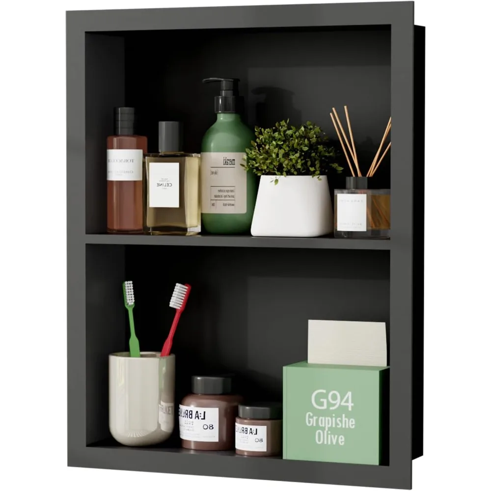 

Встраиваемый аптечный шкаф из нержавеющей стали 14 дюймов * 18 дюймов, нержавеющая металлическая настенная ниша, в сменной полке для настенного душа,