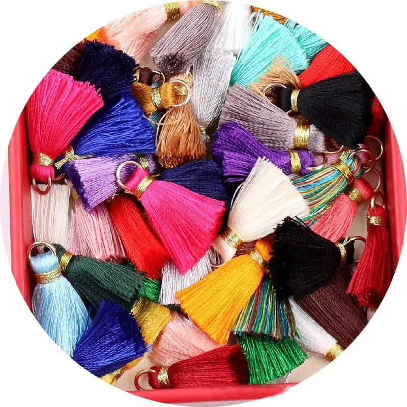 10PCS 2cm Colorful Tassel Charms Pendant DIY Jewelry Making Jewelry Accessories Handmade Loose Tassels for Sewing Keychain