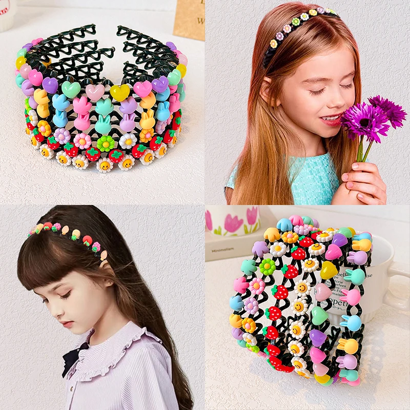 2022 New Girls Cute Acrylic Cartoon Fruit Hairbands Headwears Children Lovely Hair Hoop Headbands Kids Sweet  Hair Accessories