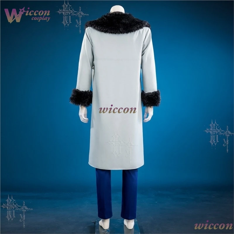 Frieren Long Silver Hair Pointed Ear Elf Mage Costume White Jacket Black Tights Gold Embroidery Elegant Anime Cosplay Outfit For - view 4