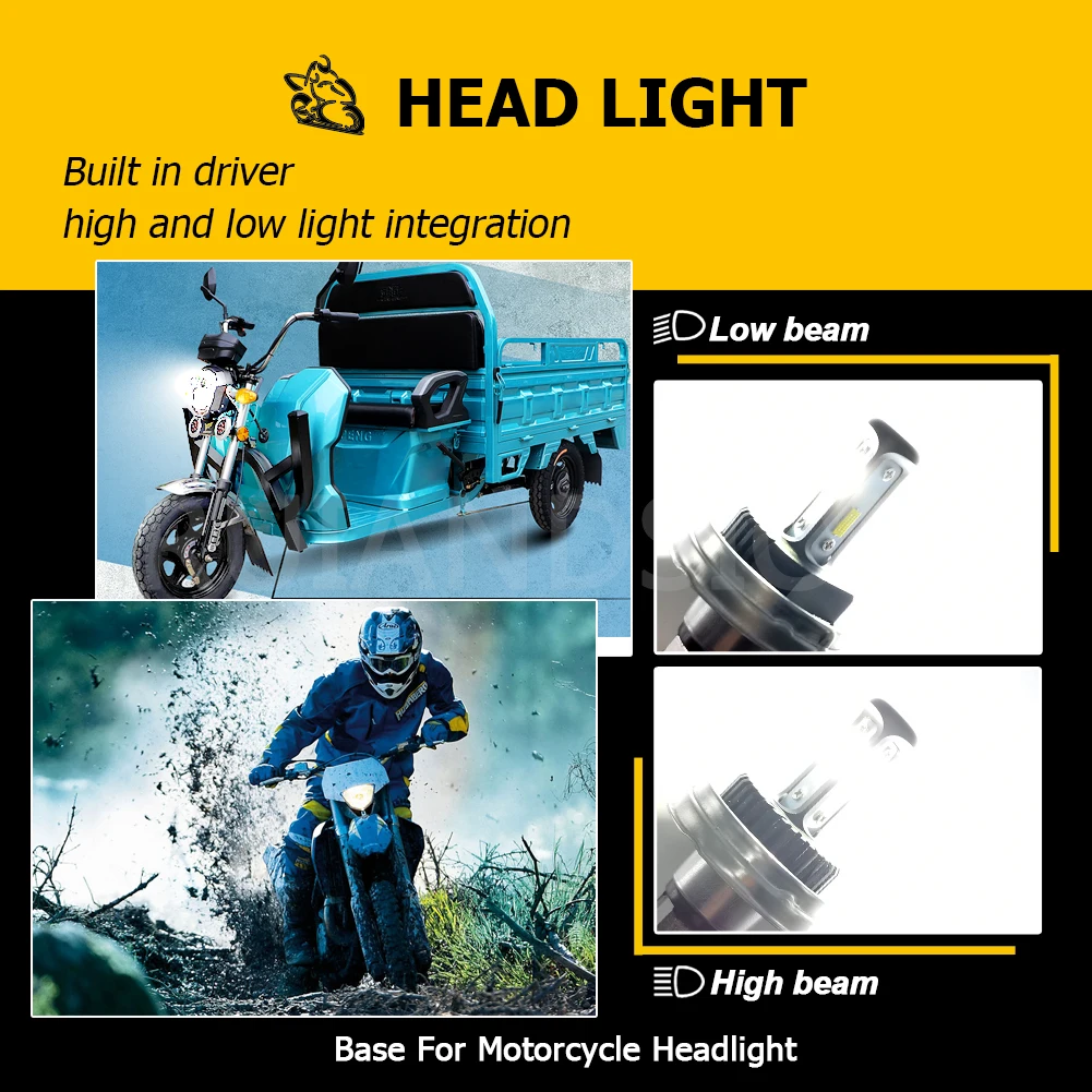 P45T LED Universal Motorcycle Accessories Headlamp R2 LED Front Fog Light Bulb 12V-24V For ATV Scooter Motor Headlight Lamp 1Pcs