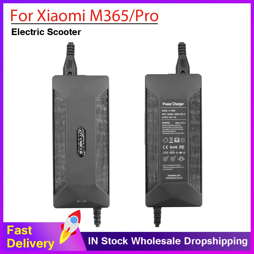

Универсальное зарядное устройство 42В 2А для электросамокатов Xiaomi M365 1S Pro Pro2, запчасти для электросамокатов, зарядка с вилками EU, US, UK, AU