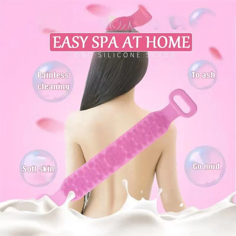 Exfoliating Body Silicone Brush Scrub Body Sponge Brush Bathroom Shower Back Scrub Clean Tool Stain Removal Bath Belt