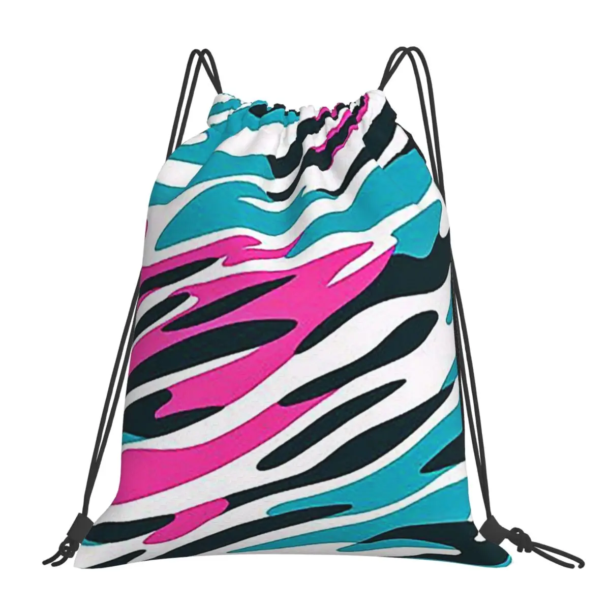 

Бело-розовый бирюзовый камуфляжный рюкзак в тигровую полоску, портативный комплект на шнурке, карманная обувь, сумка для книг, сумки для путешествий студентов