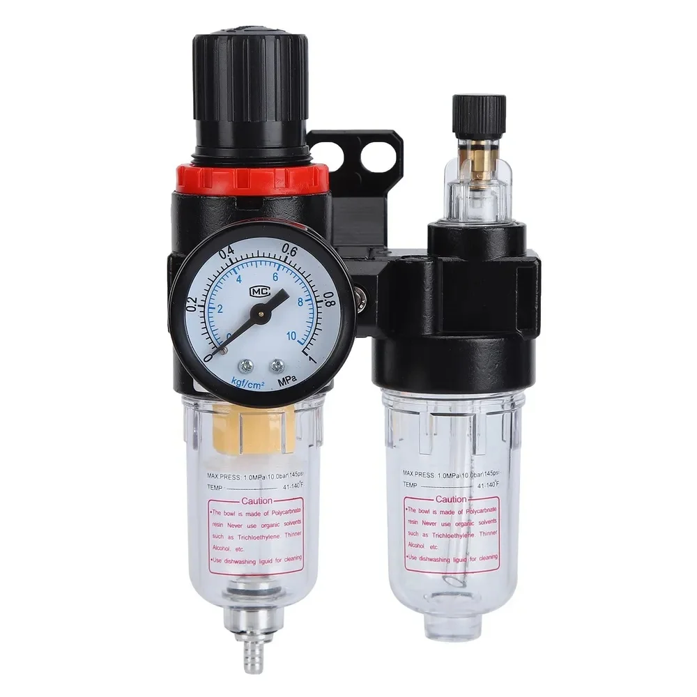 Reducer with filter separator and air pressure regulator with manometer / Lubricator for compressor + 12mm connection + sealing