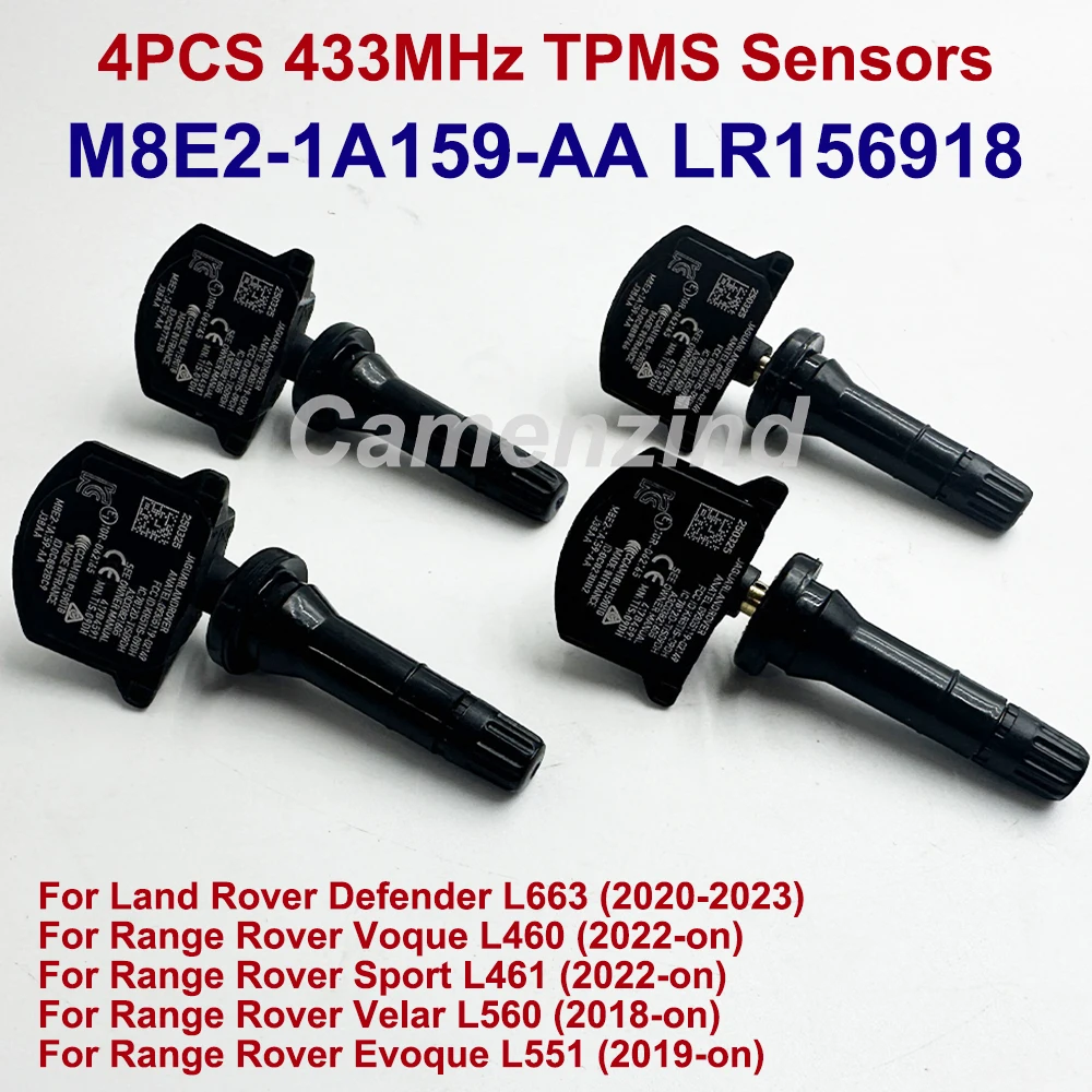 4 قطعة M8E21A159AA LR156918 TPMS 433 ميجا هرتز مستشعر ضغط الإطارات لرينج روفر فوك L460 سبورت L461 سيلار L560 إيفوك L551 #1