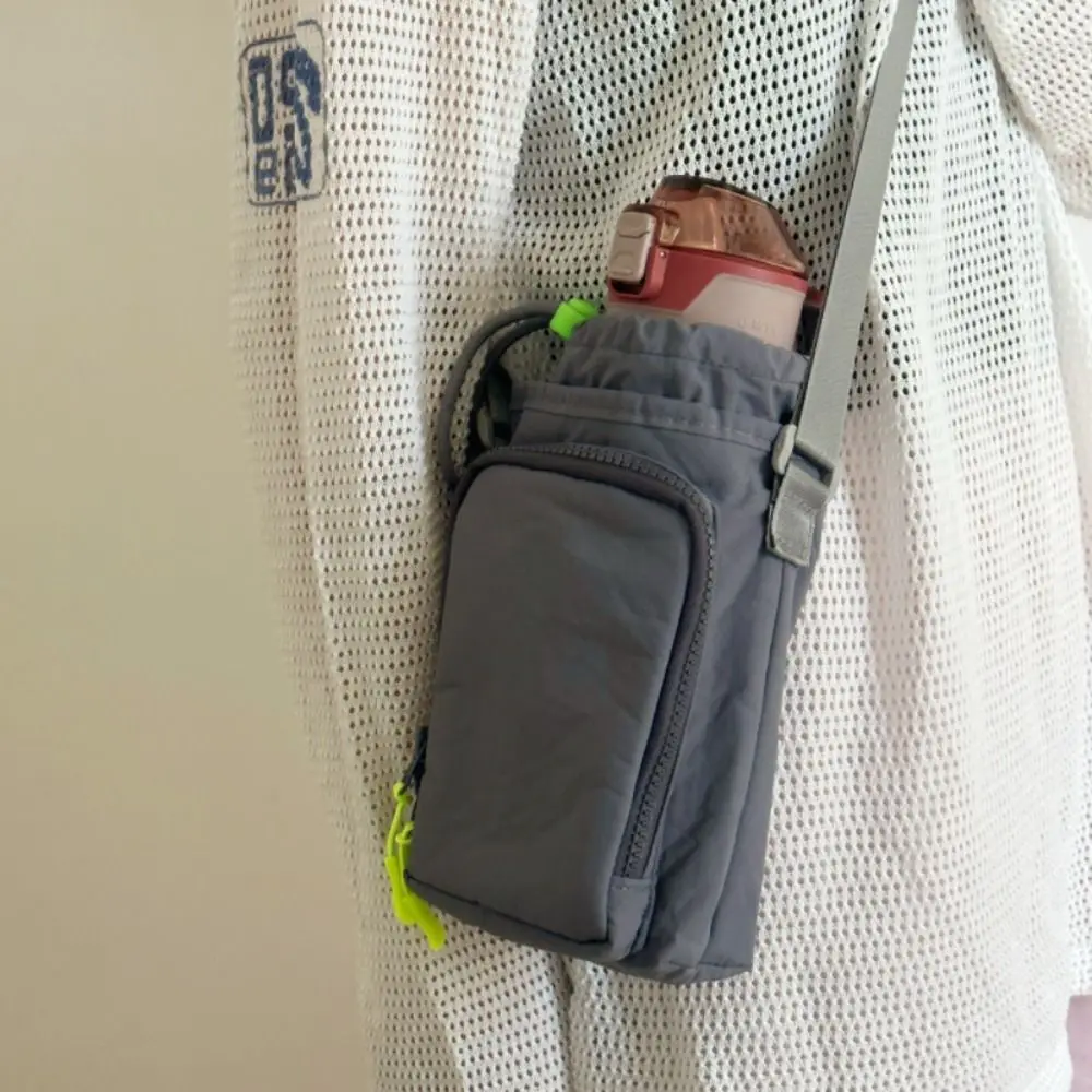 Korean Style Drawstring Bag Water Bottle Holde Water Cup Cover Water Cup Bag Purse Solid Color Mobile Phone Bag Girls