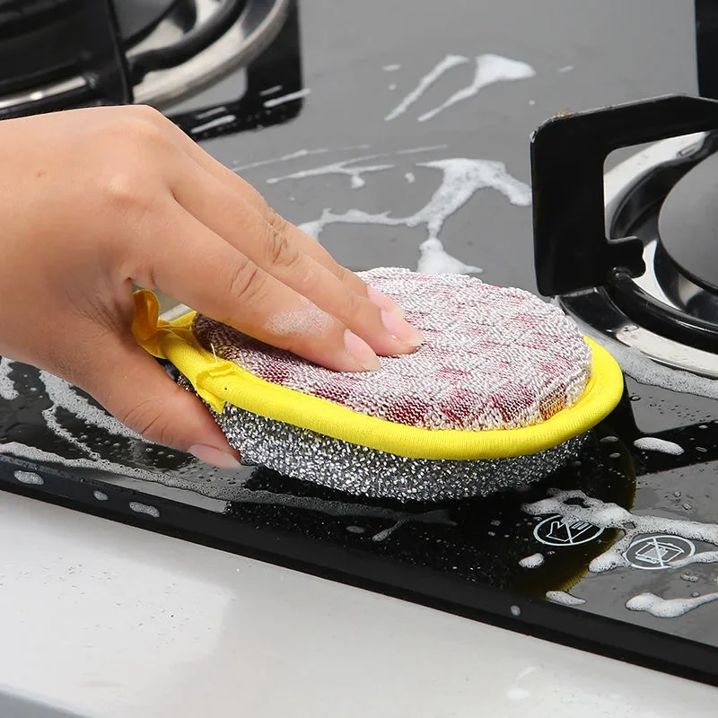 12/1x Double Side Dish Washing Sponges Home Cleaning Brush Scouring Pads Wipe Pan Pot Dish Wash Sponge Kitchen Tools Accessories