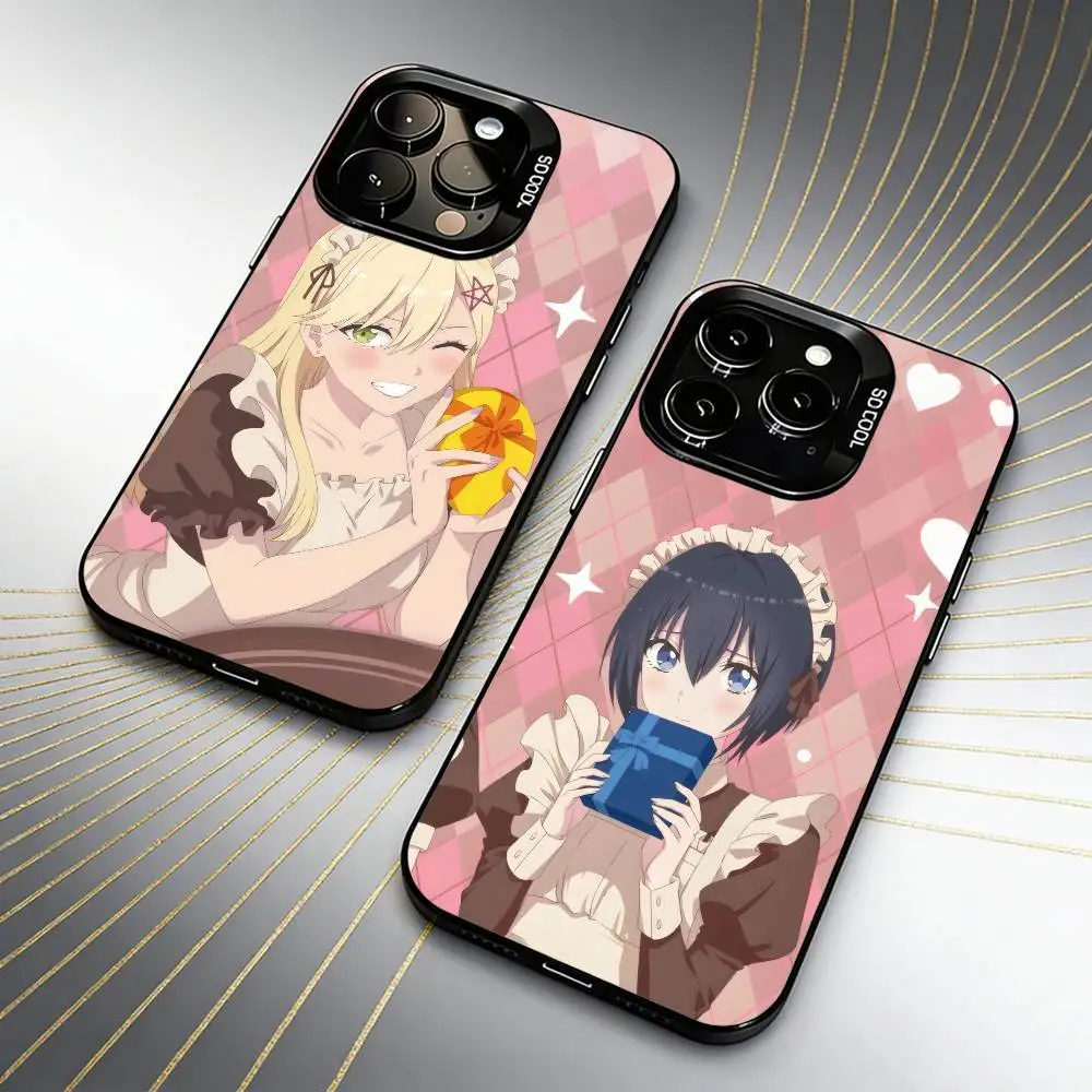 2.5D S-Seduction Anime R-Ririsa AmanoS Phone Case For iPhone 16 17 15 14 12 13 Pro Max Black Candy Matte Shockproof Cover