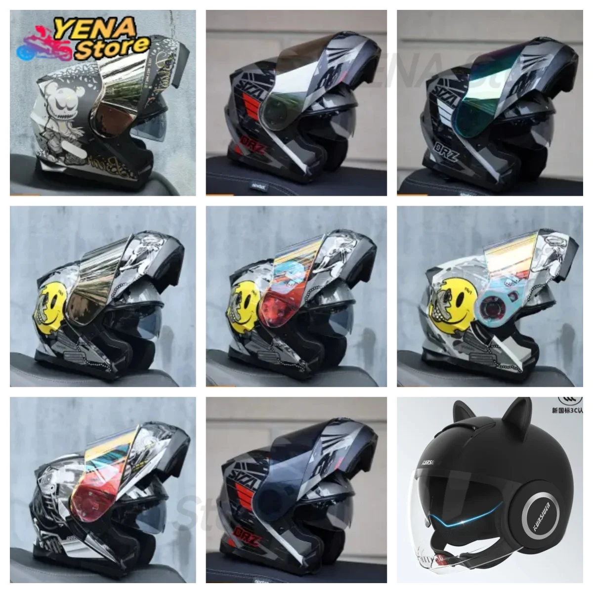 

Anti-Drop Head Protection Wear-resistant Motocross Equipment - Full Face Racing ORZ Breathable Motorcycle Tail Helmet