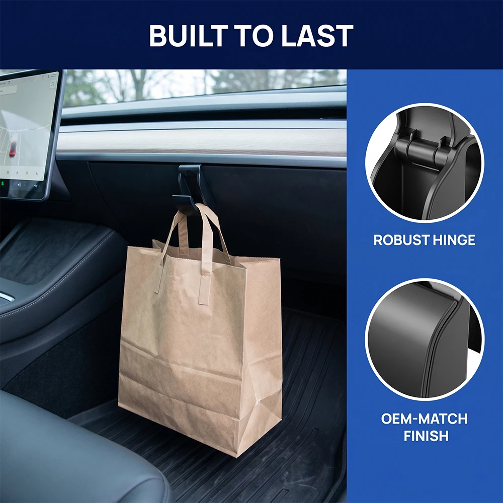 For Tesla Model Y 2023-2024 1/2pcs Glove box Car Hooks ABS Storage Holder Car Dedicated Interio Accessories