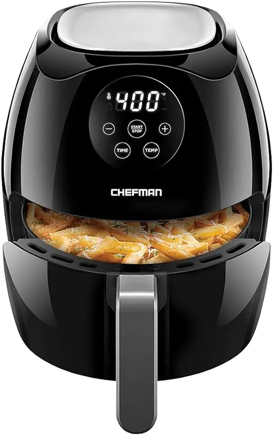 

Chefman Digital 3.5-quart touch screen Air Fryer Oven with space-saving flat bottom basket, healthy oil-free air fryer