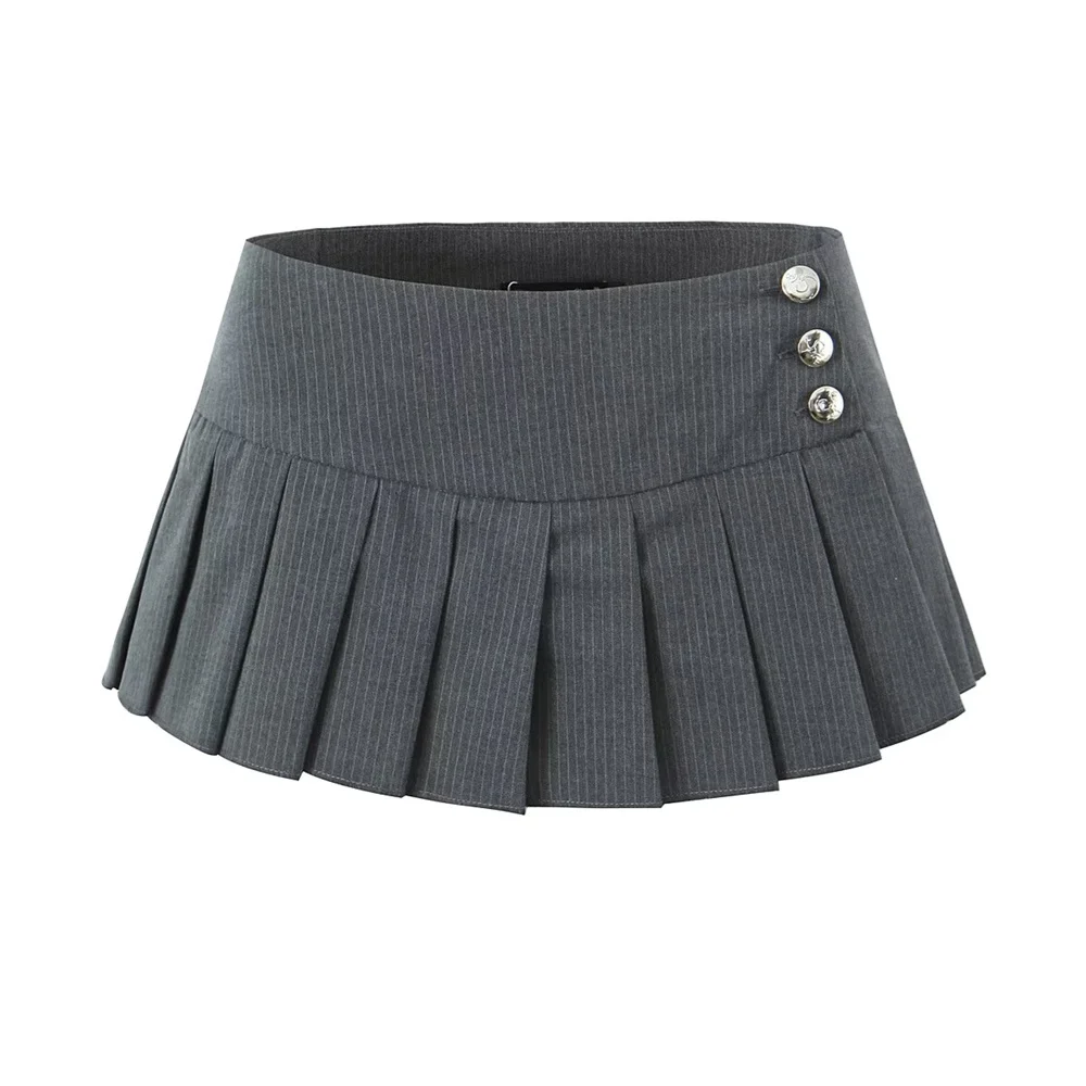 2024 Zarb Spring/Summer New Women's European and American Style Fashion Small Crowd Stripe Mini Pleated Half Skirt