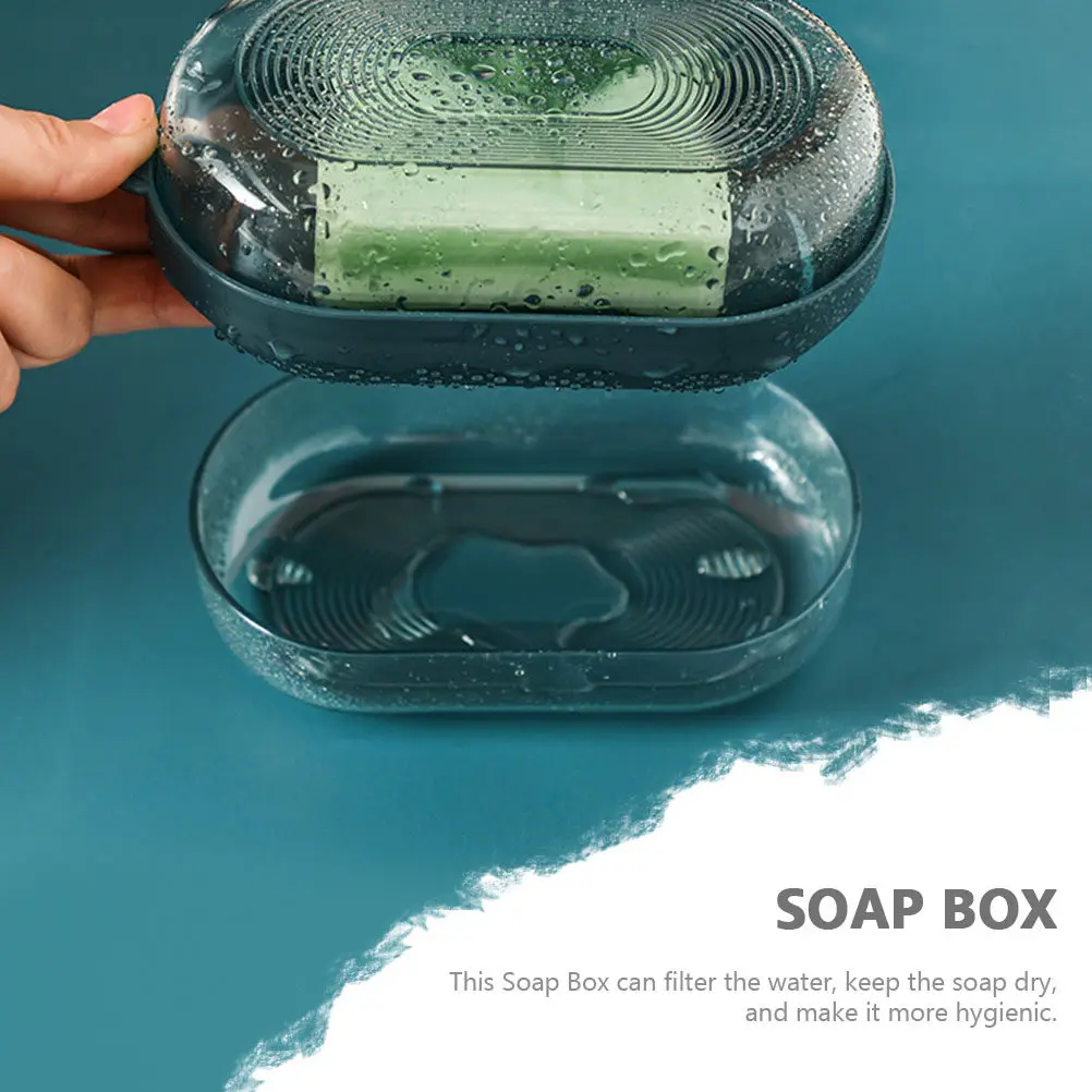 2Pcs Soap Box Holder Containers Drainable Detachable Bar Soap Saver for Bathroom Kitchen Shower Storage Drain Box for Bathroom