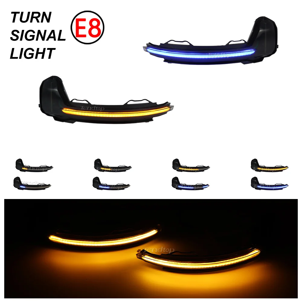 1 Pair For VW Tiguan MK2 2017- 2021 Touareg MK3 19 EU Dynamic Blinker LED Turn Signal Light Side Mirror Indicator Lamp