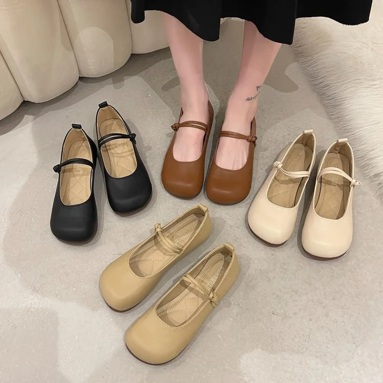 Designer Autumn Women Mary Jane Shoes  New Fashion Round Toe Ladies Comfort Soft Sole Flats Women's Comfort Ballerinas Shoes view 4