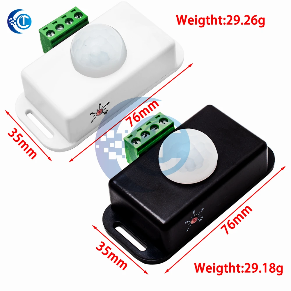Smart PIR Motion Sensor Switch for DIY Lighting - 8A 12V/24V DC IR Detector (1PC) Compatible with LED Strips & Lamps