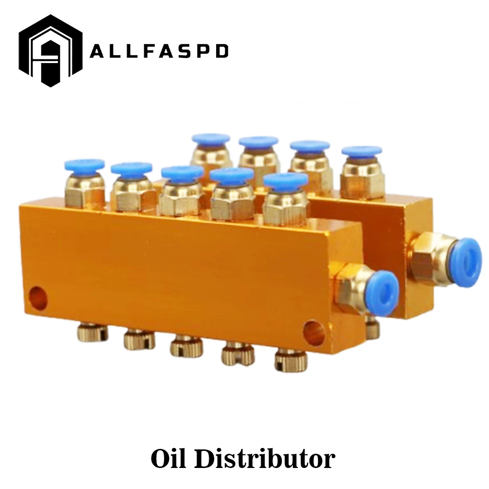 4 5 Way Adjustable Oil Distributor 4mm 6mm In 4mm Out for Lubrication Pump System Separator Pneumatic Plug In Connector 