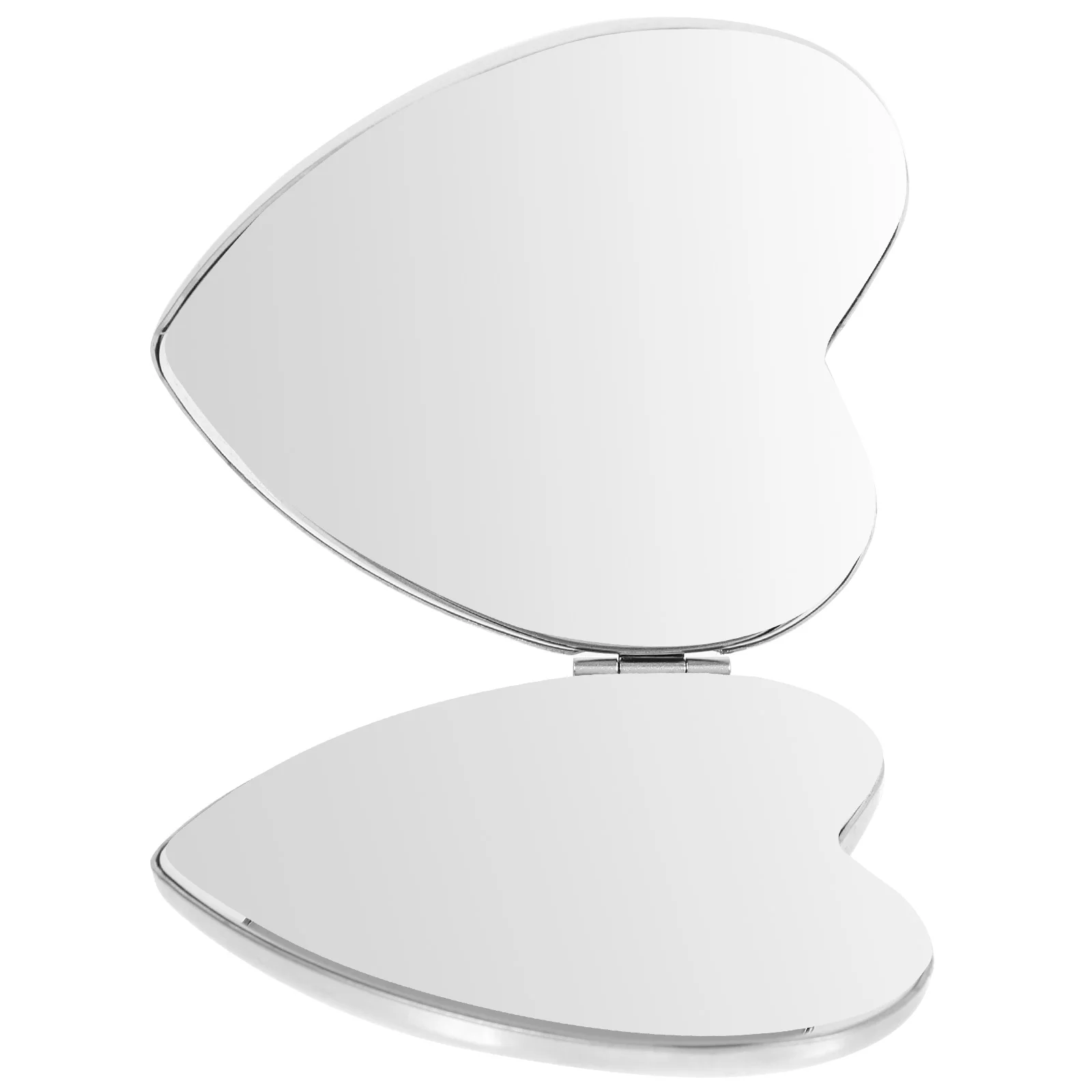 양면 접이식 하트 모양 컴팩트 미러 소형 휴대용 여행용 포켓 메이크업 미러 선명한 이미지