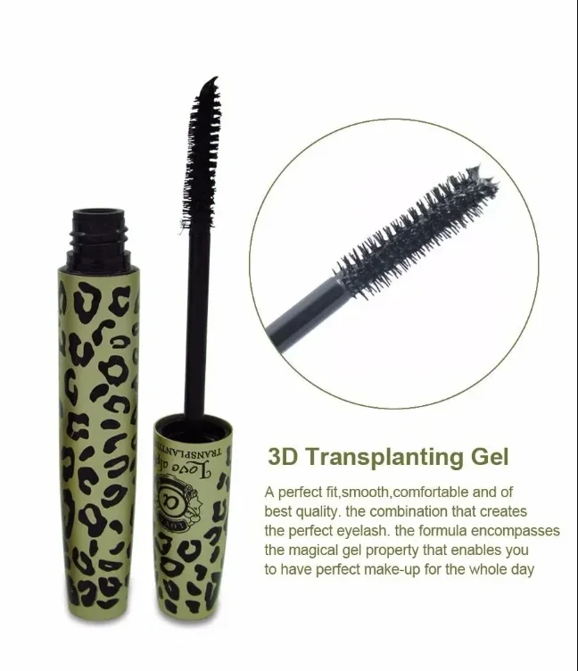 3D Fiber Mascara 2Pcs/Set Waterproof Wild Leopard Double Lash Mascara Long Lasting Volume Eyelash Mascara Makeup Cosmetics